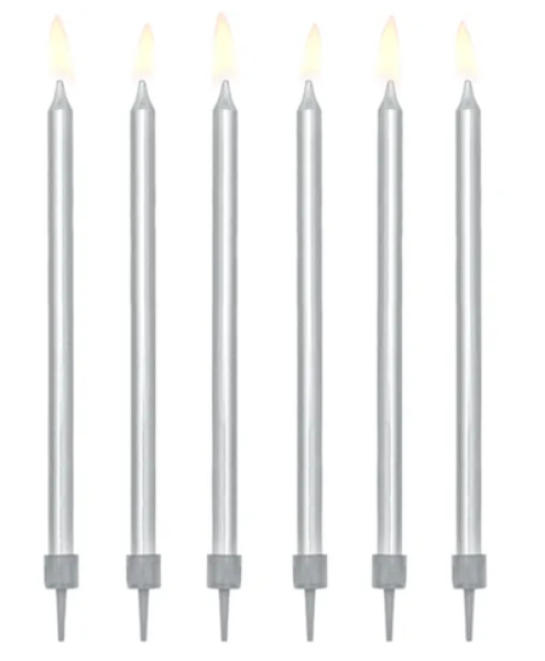 Geburtstagskerzen SILBER von PartyDeco